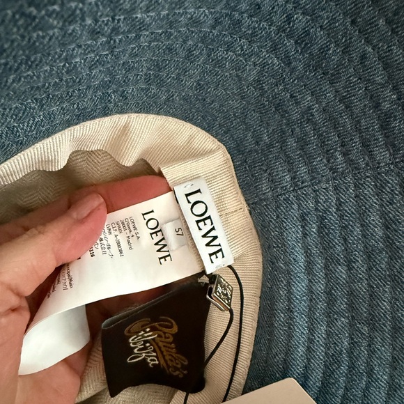 Loewe Frayed Denim Hat with Logo Straps main image 14